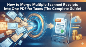 merge multiple scanned receipts into one PDF