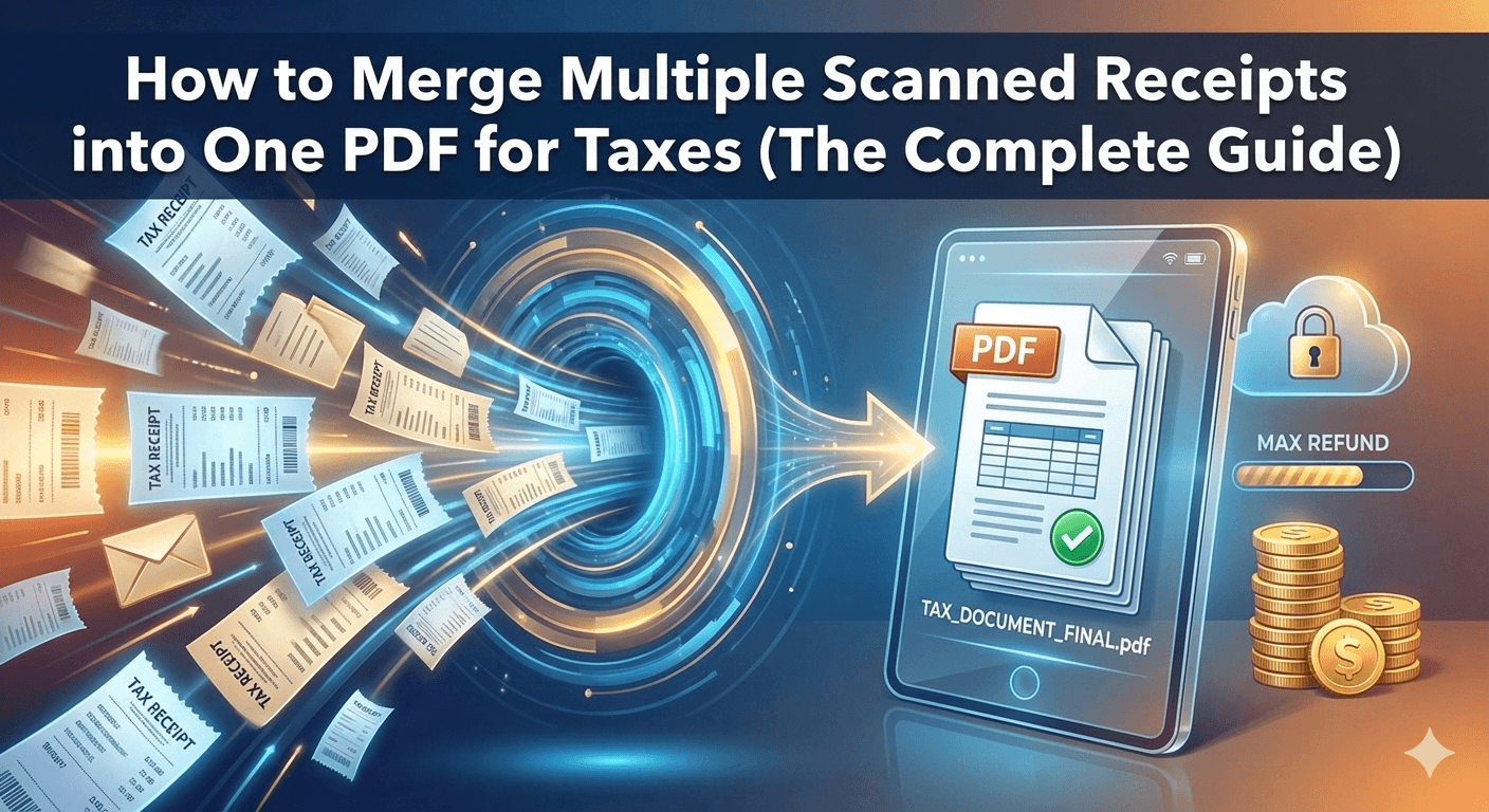 merge multiple scanned receipts into one PDF