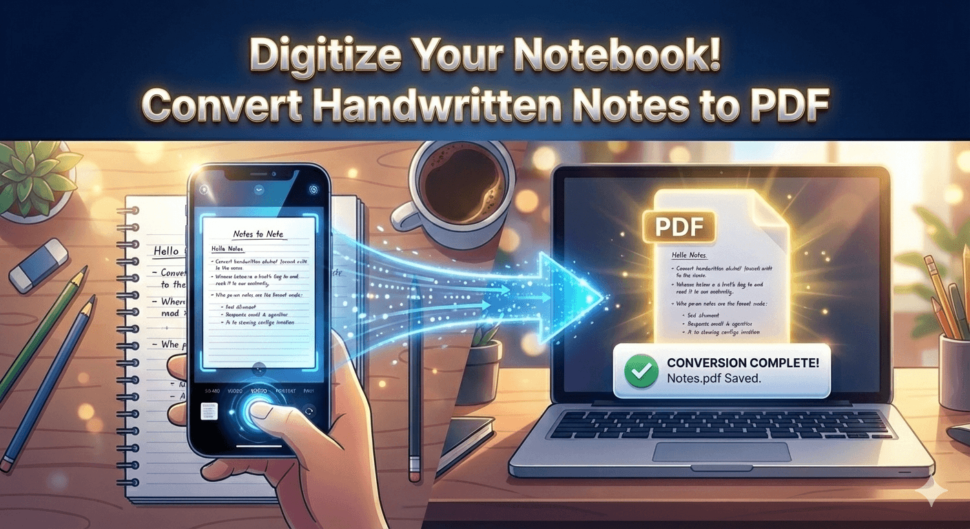 turn photos of homework into pdf