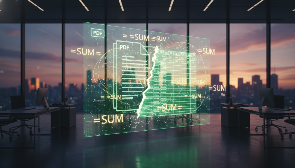 PDF to Excel balance sheet