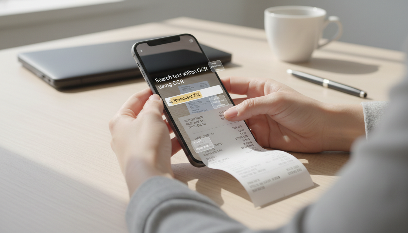 search text in scanned receipts